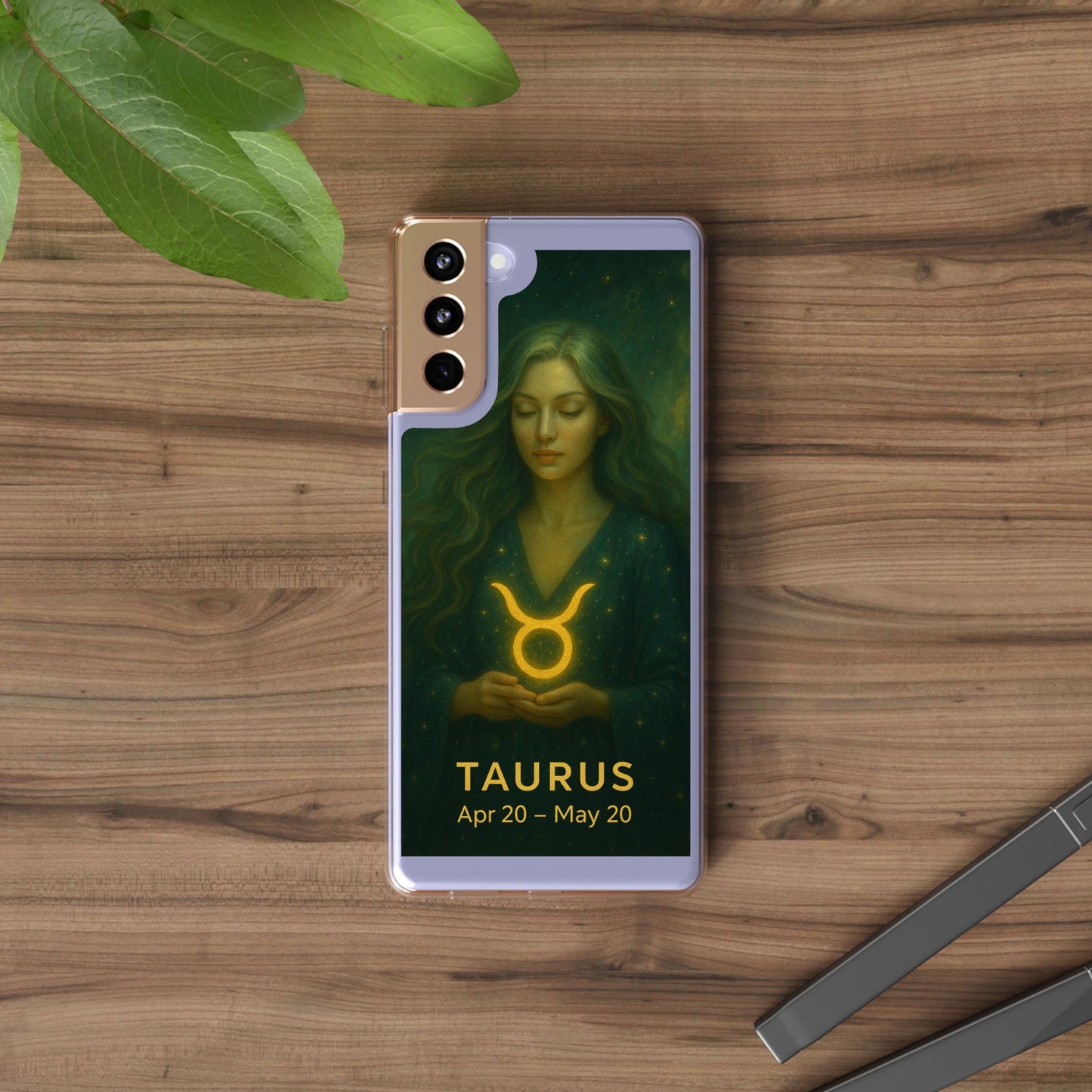Taurus Clear Phone Case — Zodiac Astrology Design (Apr 20–May 20)