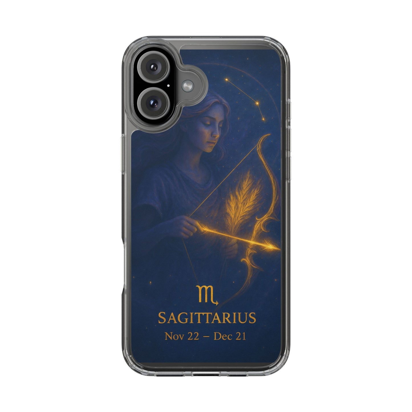 Sagittarius Zodiac Clear Phone Case — Nov 22–Dec 21 Constellation Design