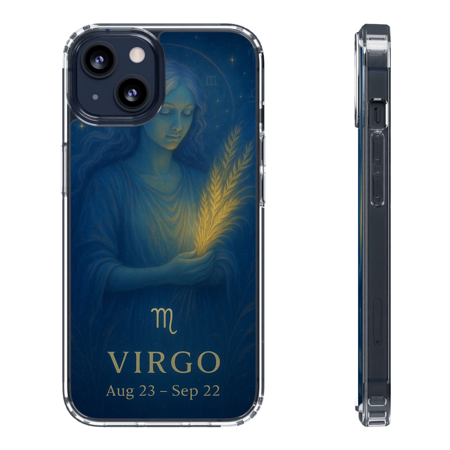 Virgo Zodiac Clear Phone Case — August 23–September 22 Celestial Design
