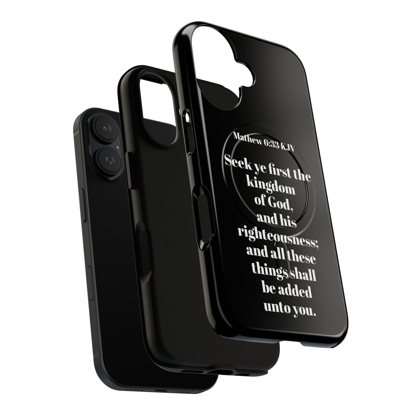 Bible Verse Phone Case — Matthew 6:33 KJV "Seek ye the kingdom of God" Magnetic Tough Case