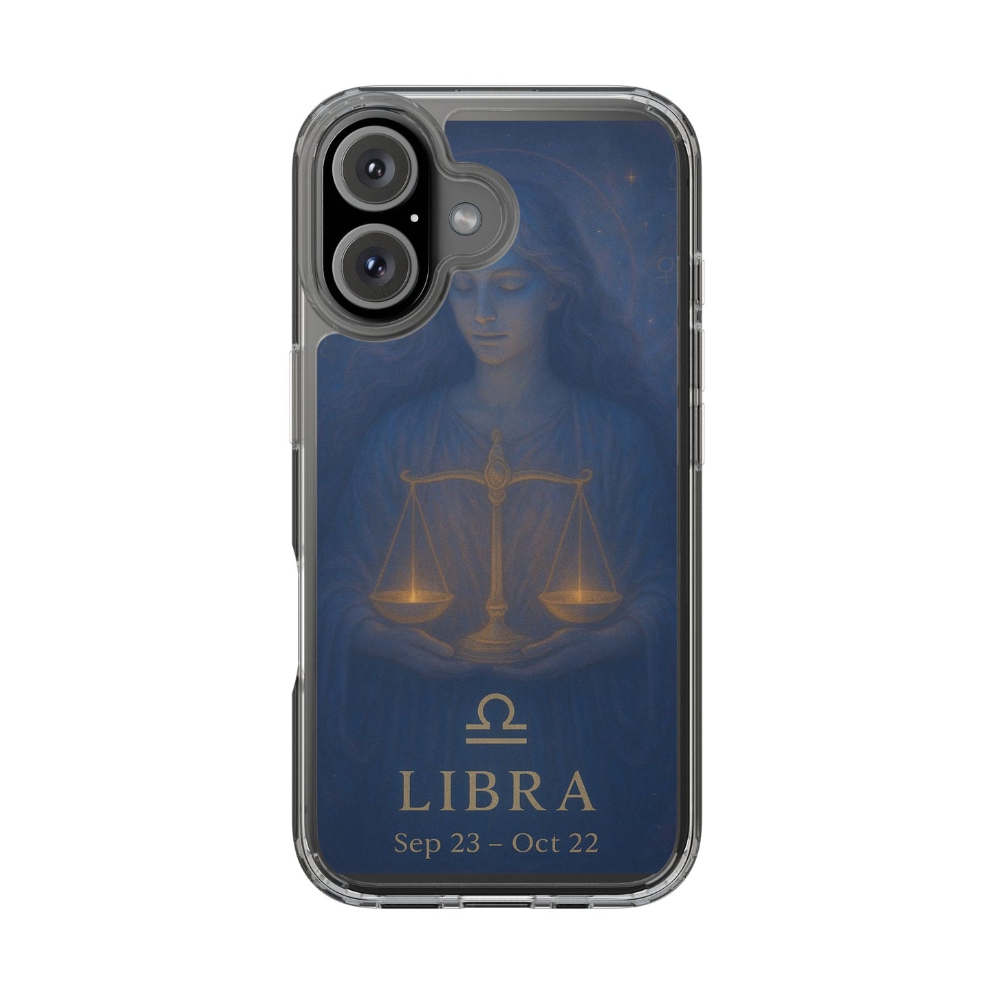 Libra Zodiac Clear Phone Case — Astrological Scales Design (Sep 23–Oct 22)
