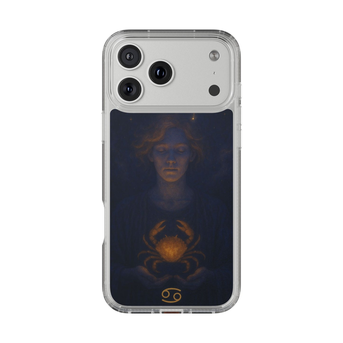 Cancer Zodiac Clear Phone Case — June 21–July 22 Crab Constellation Design