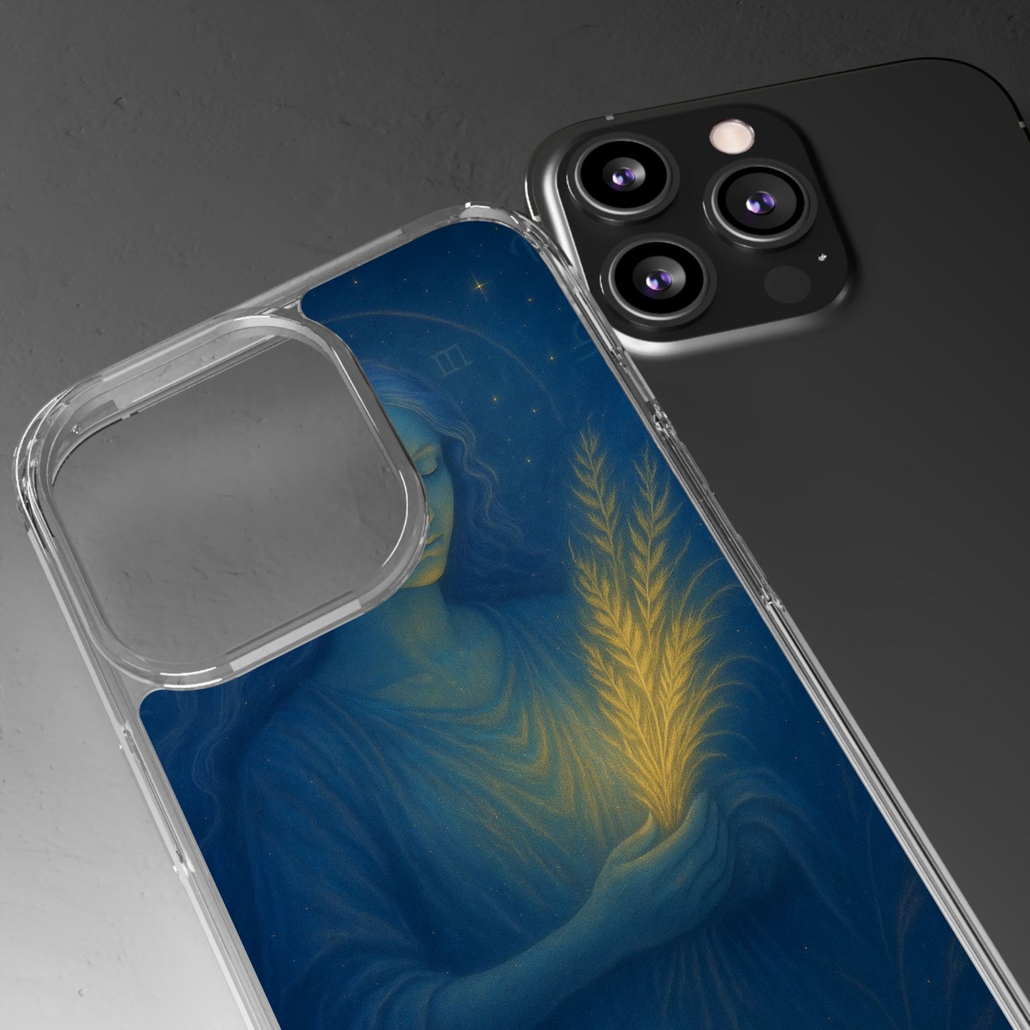 Virgo Zodiac Clear Phone Case — August 23–September 22 Celestial Design