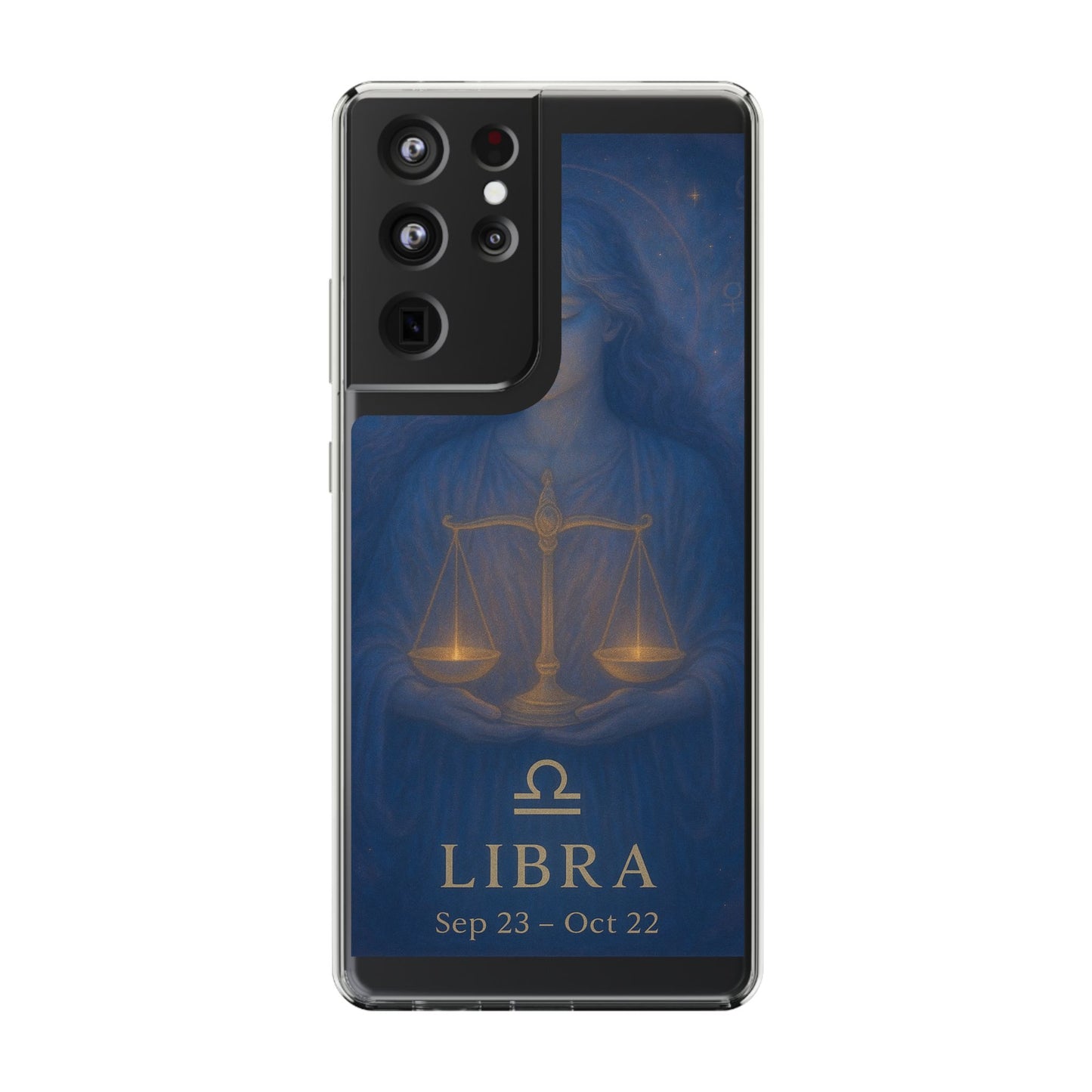 Libra Zodiac Clear Phone Case — Astrological Scales Design (Sep 23–Oct 22)