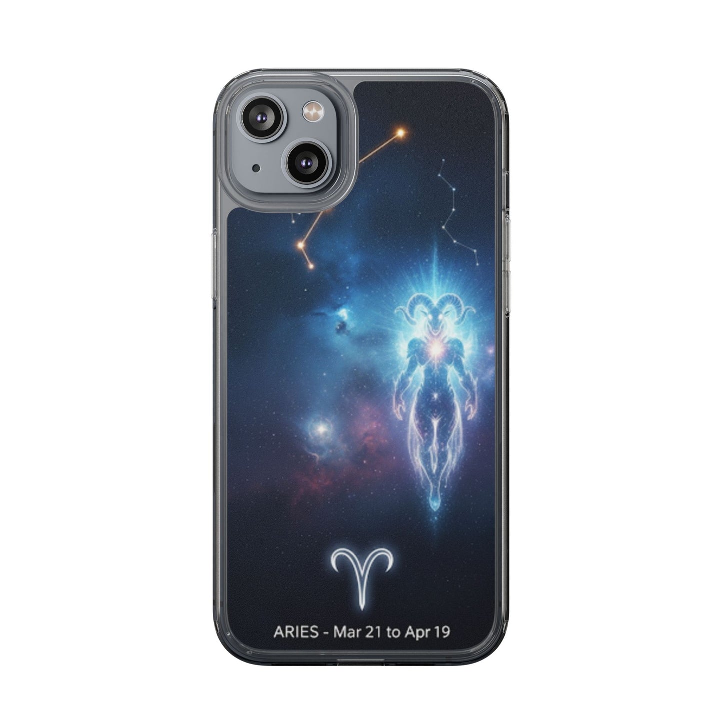 Aries Astrology Clear Phone Case — Impact‑Resistant Zodiac Design