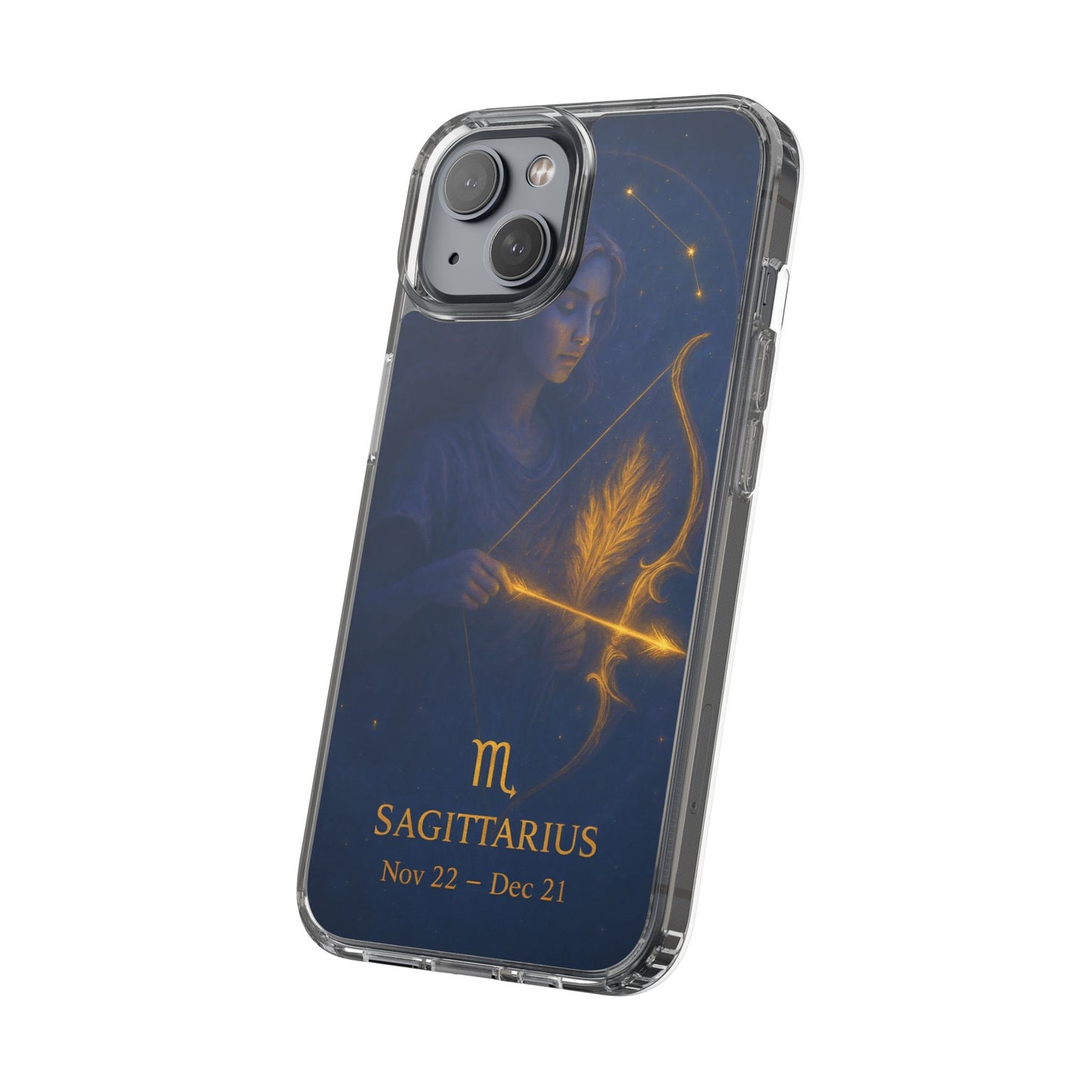 Sagittarius Zodiac Clear Phone Case — Nov 22–Dec 21 Constellation Design