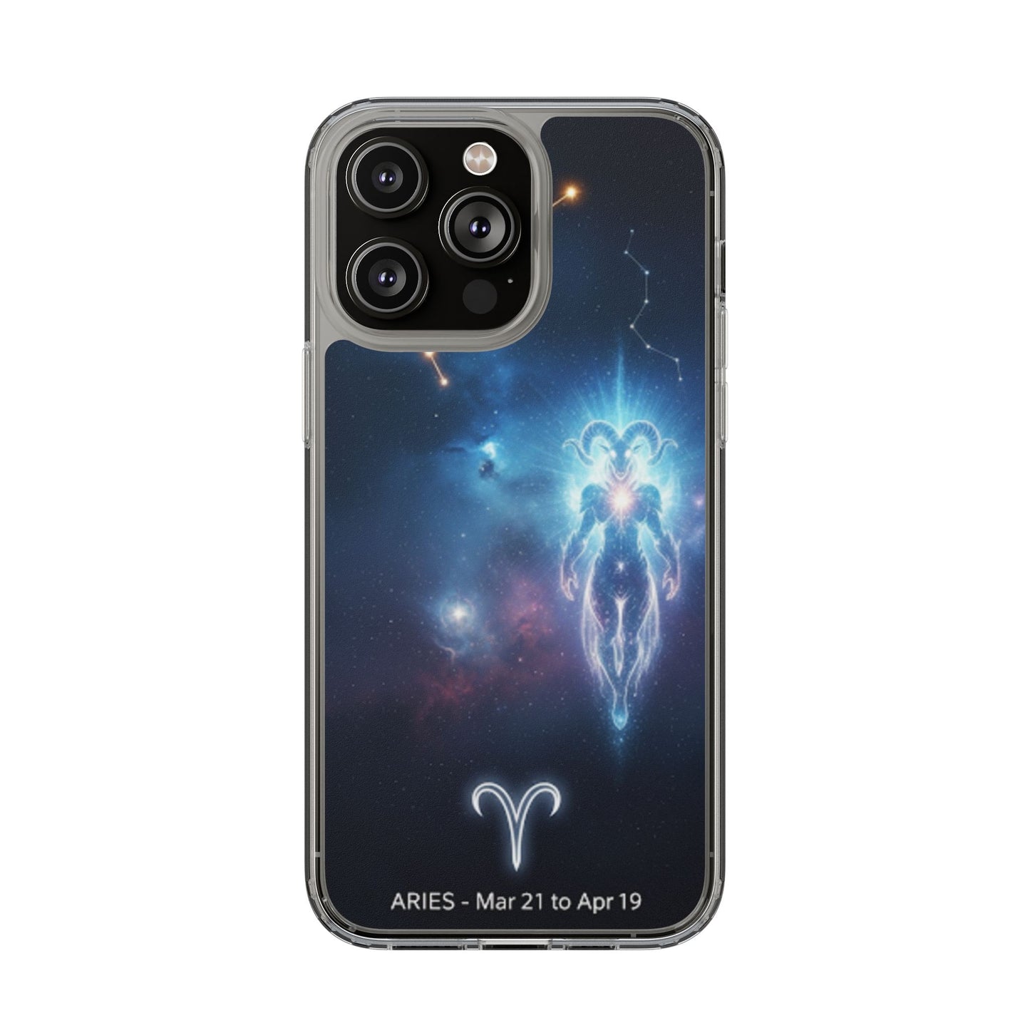 Aries Astrology Clear Phone Case — Impact‑Resistant Zodiac Design