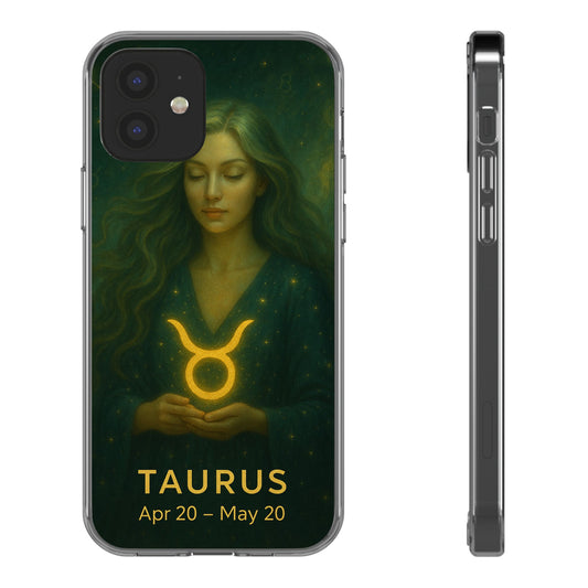 Taurus Clear Phone Case — Zodiac Astrology Design (Apr 20–May 20)