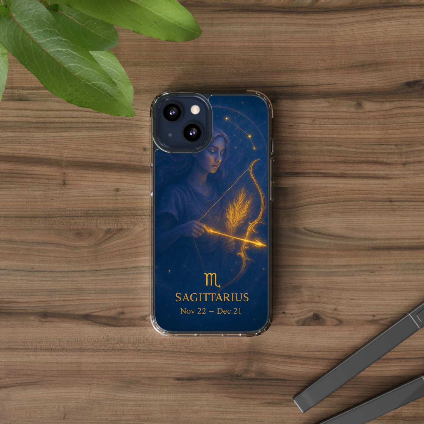 Sagittarius Zodiac Clear Phone Case — Nov 22–Dec 21 Constellation Design