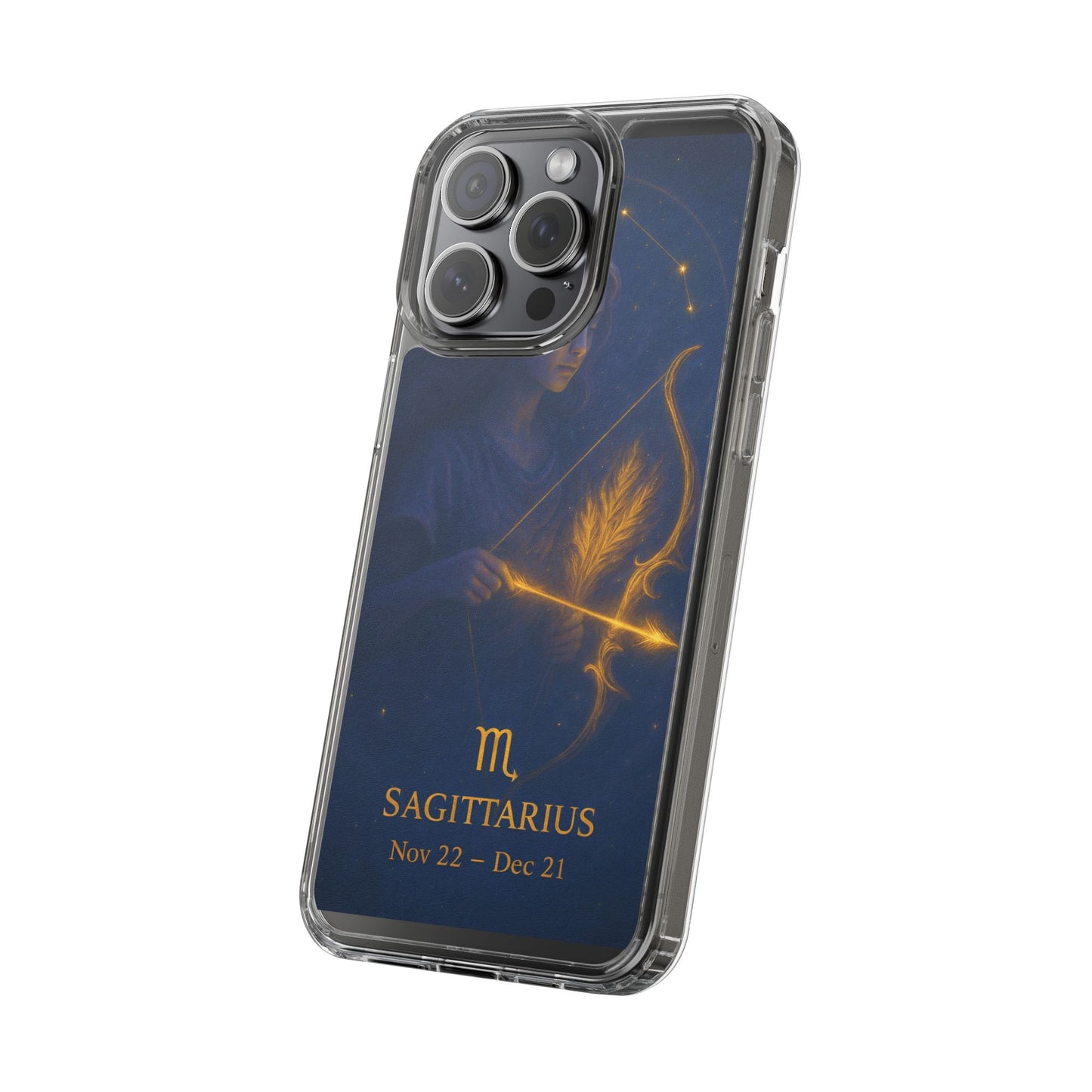 Sagittarius Zodiac Clear Phone Case — Nov 22–Dec 21 Constellation Design