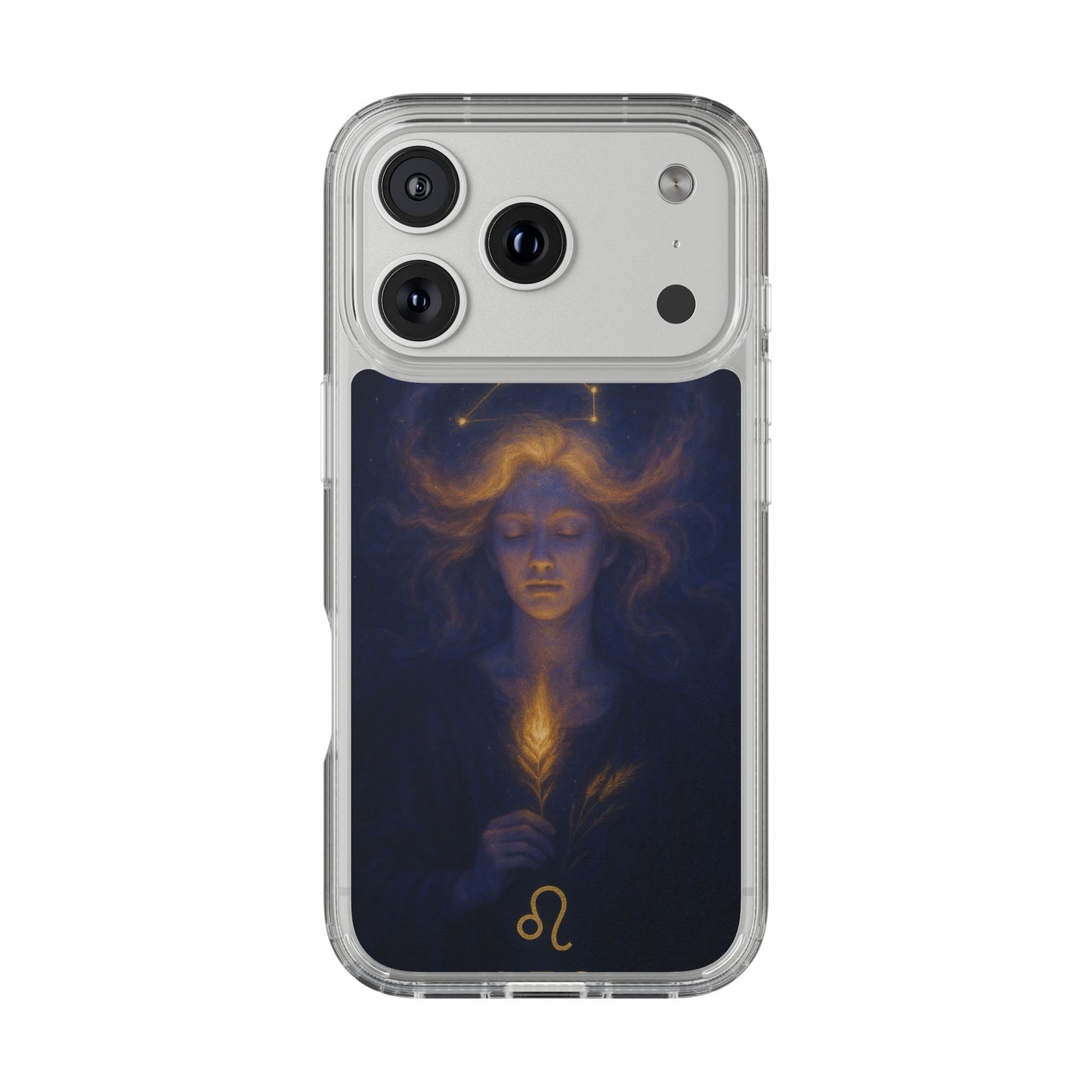 Leo Zodiac Clear Phone Case — Mystical Constellation Design (July 23–Aug 22)