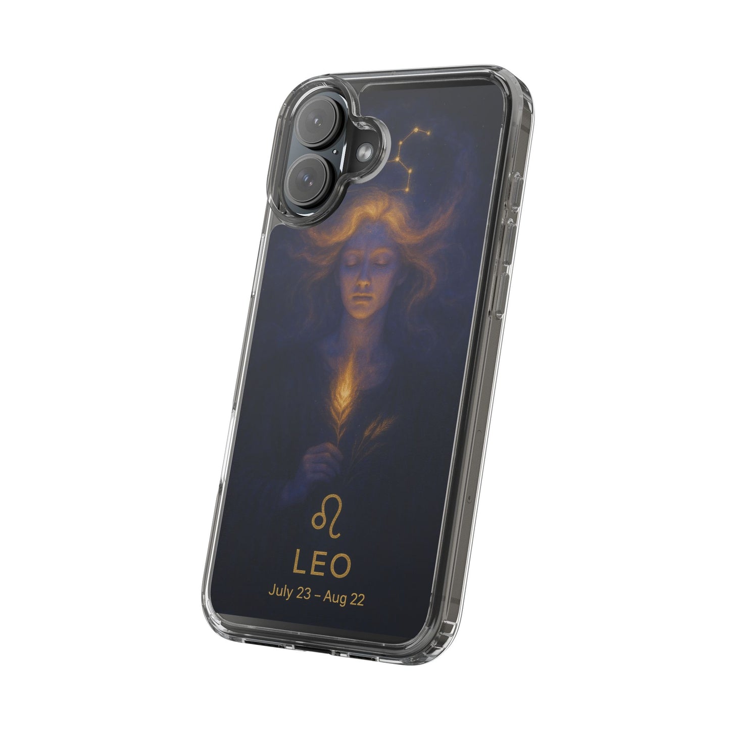 Leo Zodiac Clear Phone Case — Mystical Constellation Design (July 23–Aug 22)