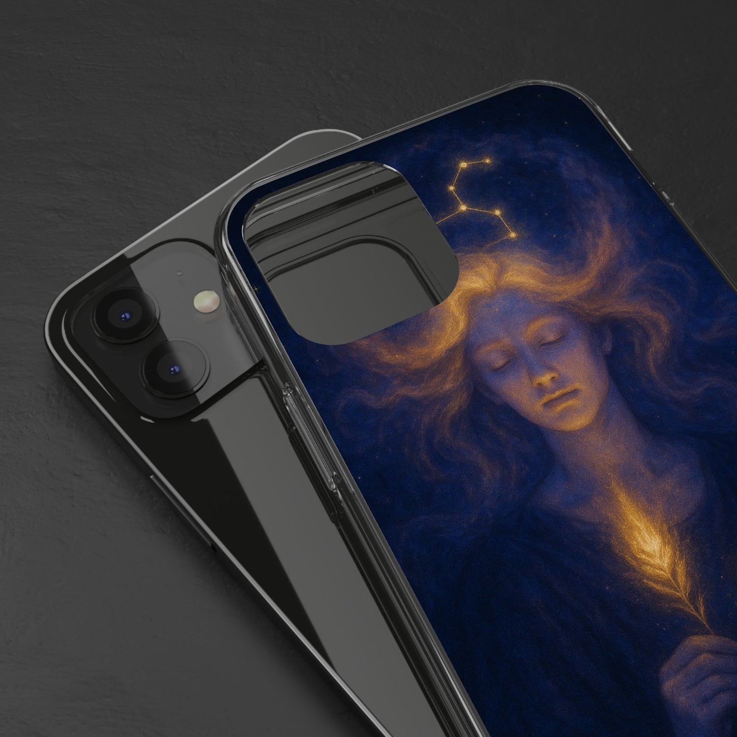 Leo Zodiac Clear Phone Case — Mystical Constellation Design (July 23–Aug 22)