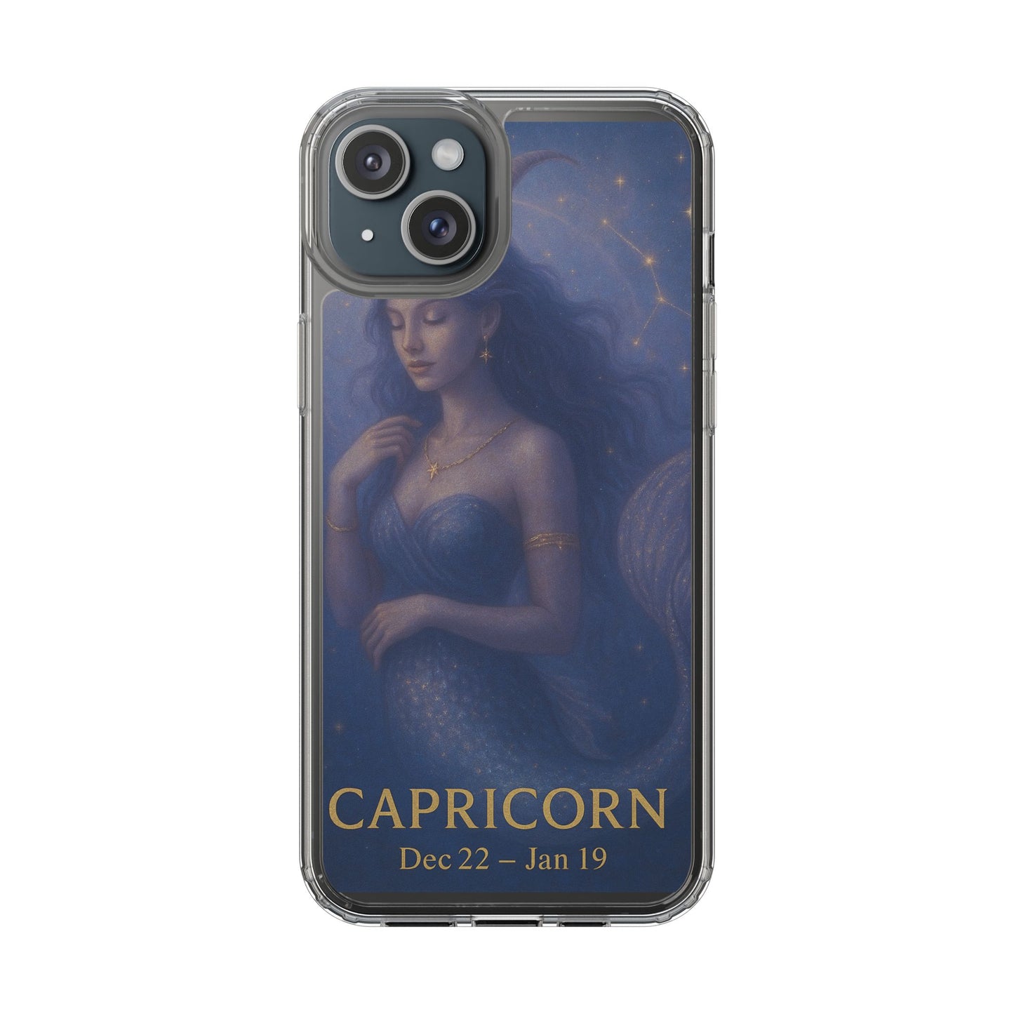 Capricorn Zodiac Clear Phone Case — Dec 22–Jan 19 Astrological Art