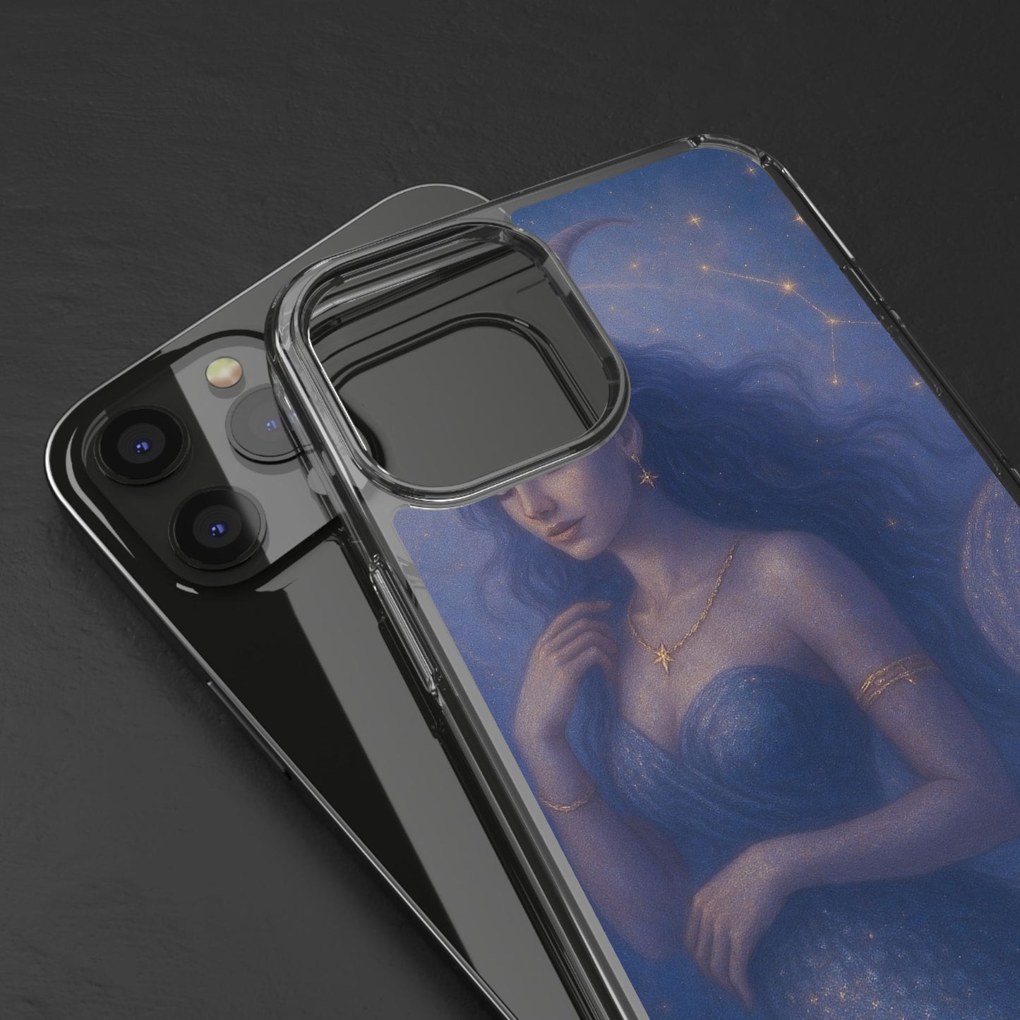 Capricorn Zodiac Clear Phone Case — Dec 22–Jan 19 Astrological Art