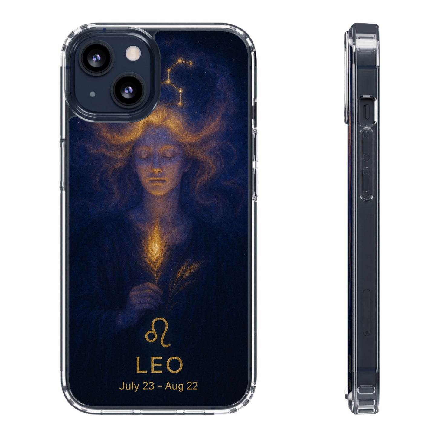 Leo Zodiac Clear Phone Case — Mystical Constellation Design (July 23–Aug 22)