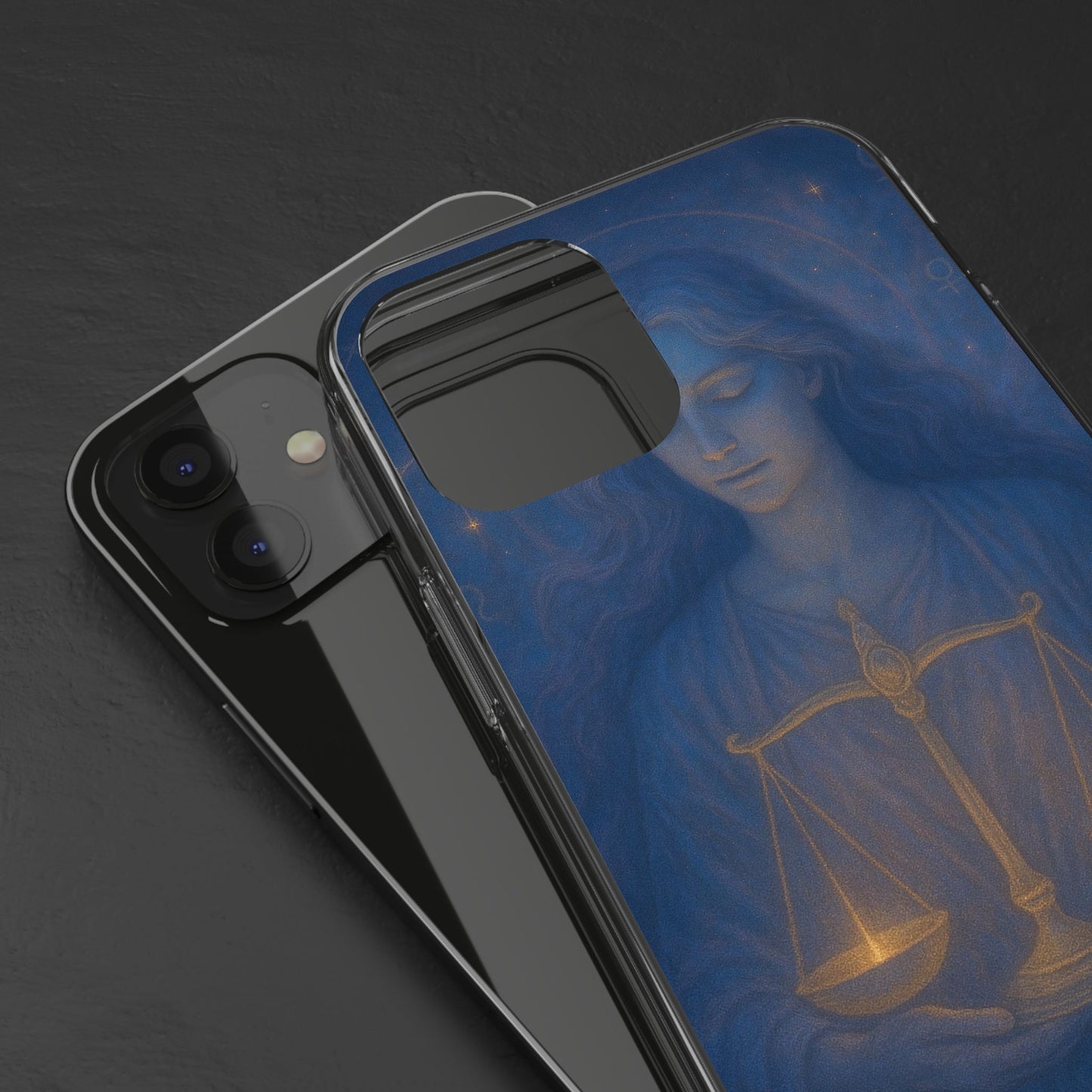 Libra Zodiac Clear Phone Case — Astrological Scales Design (Sep 23–Oct 22)