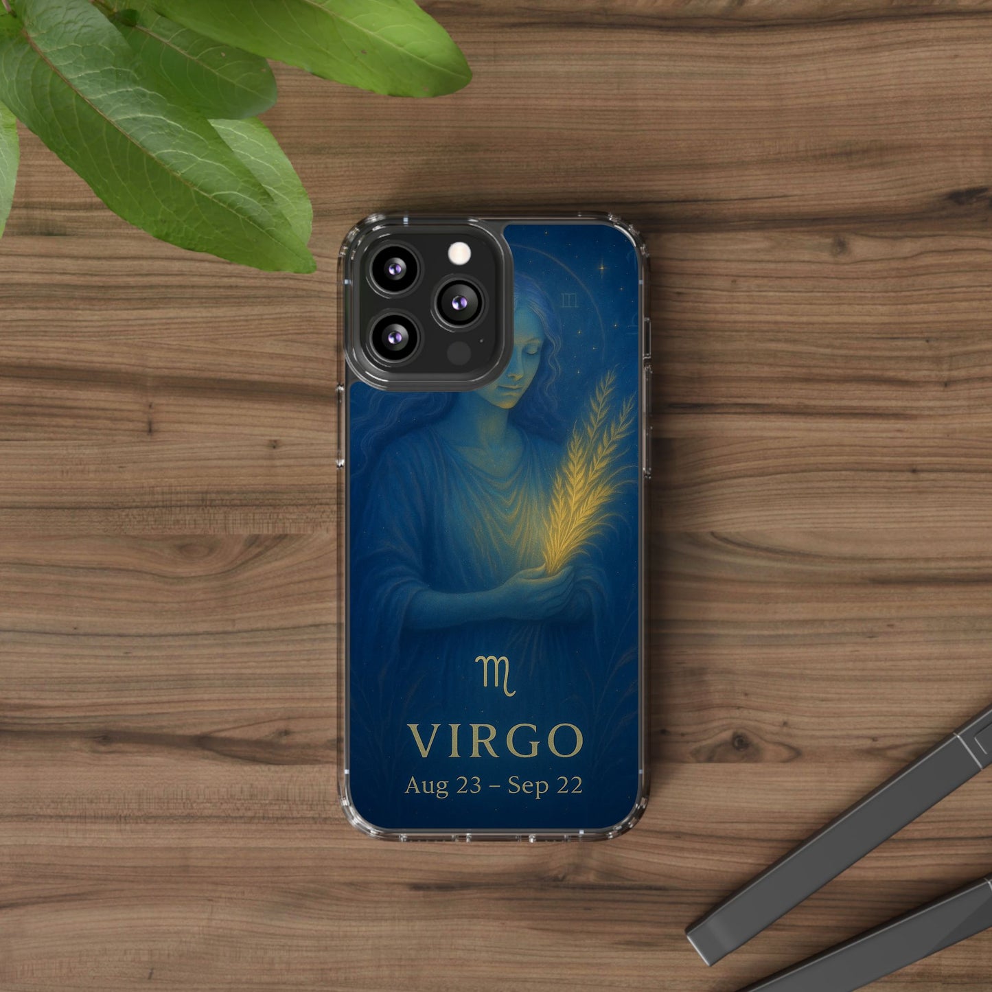 Virgo Zodiac Clear Phone Case — August 23–September 22 Celestial Design