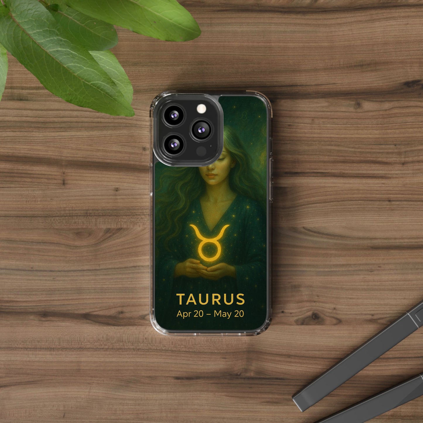 Taurus Clear Phone Case — Zodiac Astrology Design (Apr 20–May 20)