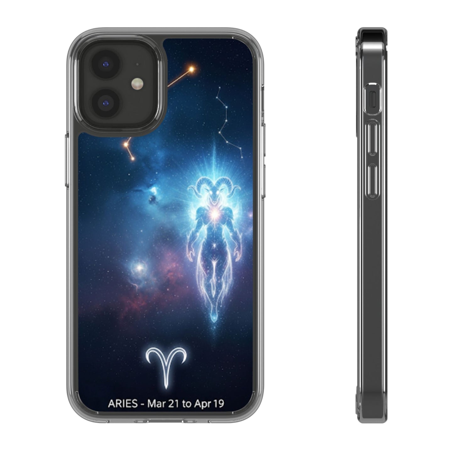 Aries Astrology Clear Phone Case — Impact‑Resistant Zodiac Design