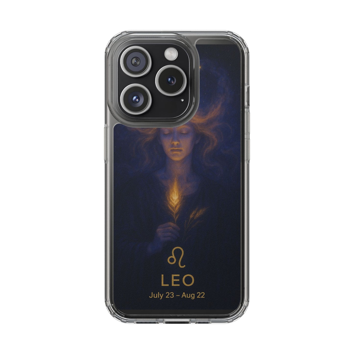 Leo Zodiac Clear Phone Case — Mystical Constellation Design (July 23–Aug 22)
