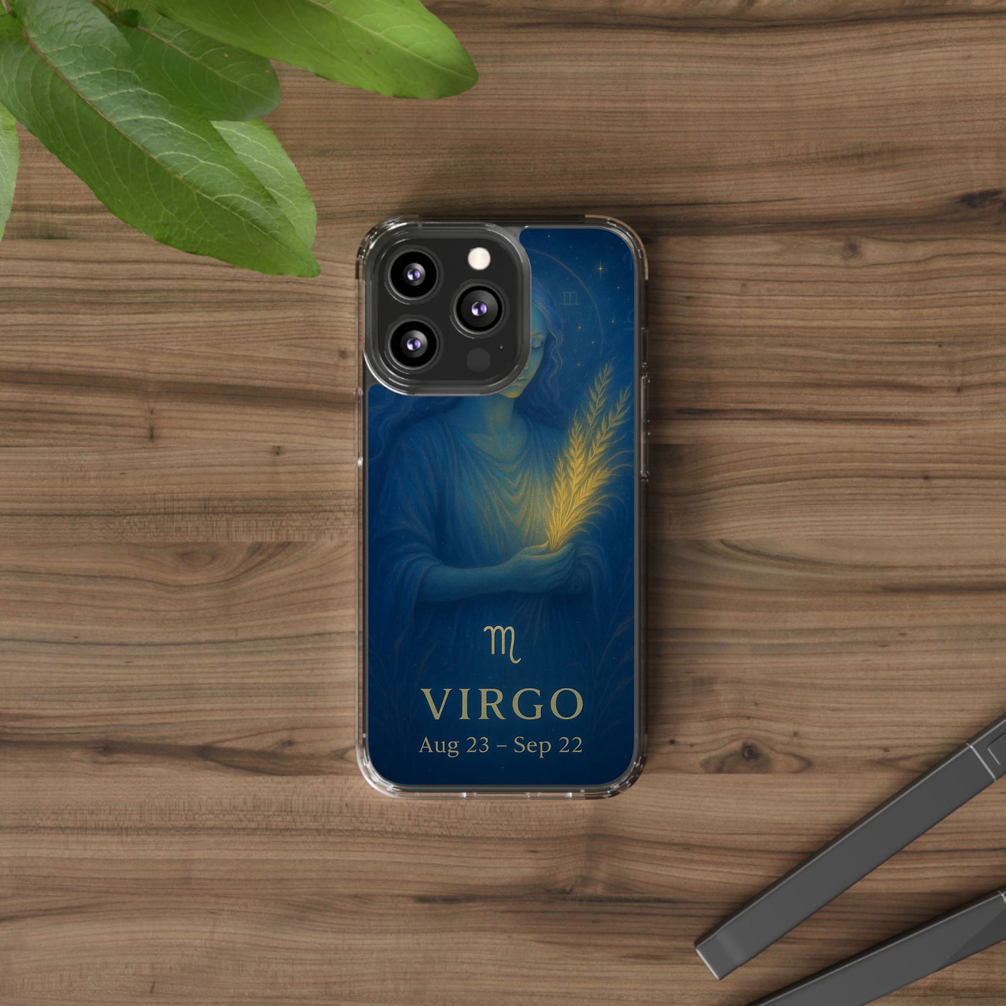 Virgo Zodiac Clear Phone Case — August 23–September 22 Celestial Design
