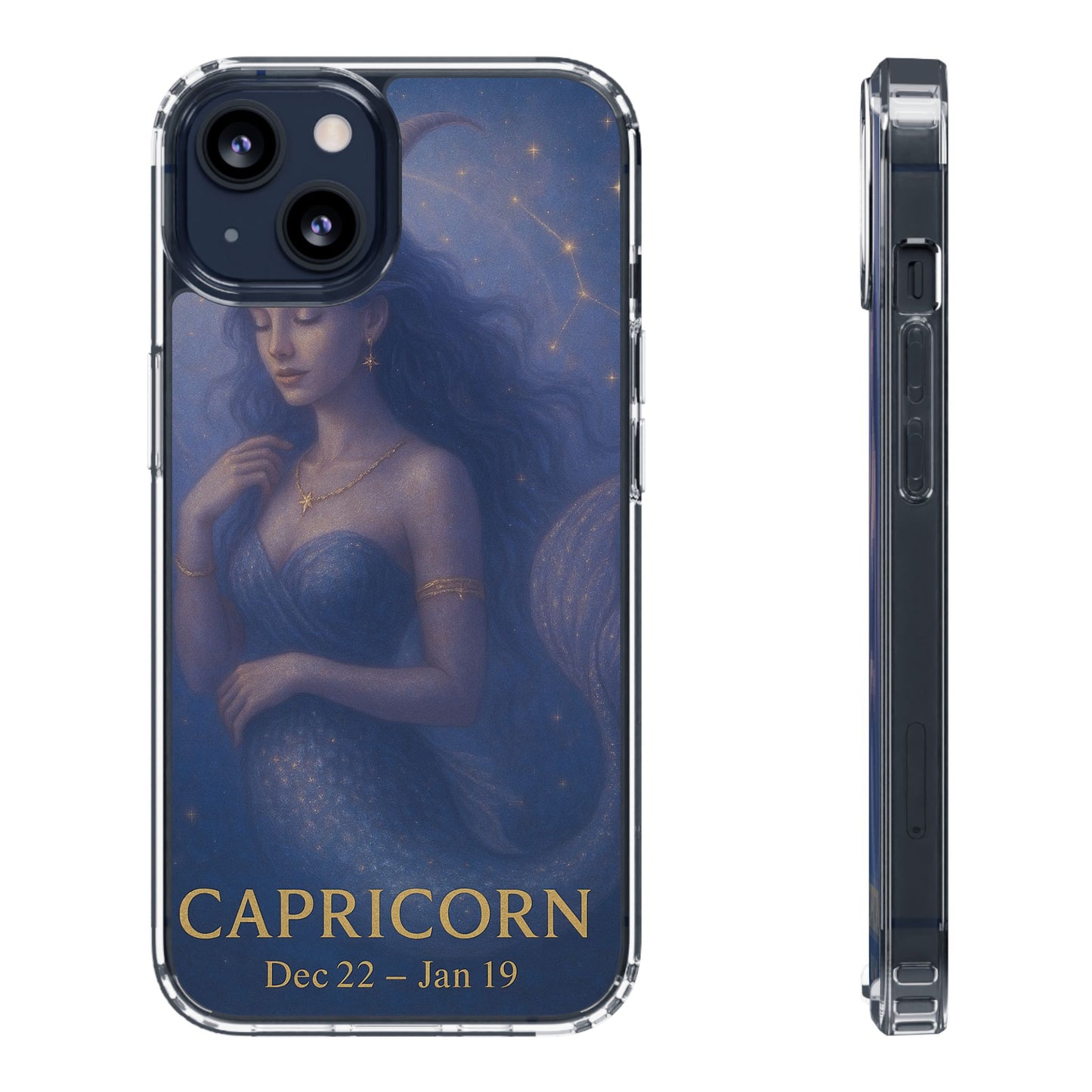 Capricorn Zodiac Clear Phone Case — Dec 22–Jan 19 Astrological Art