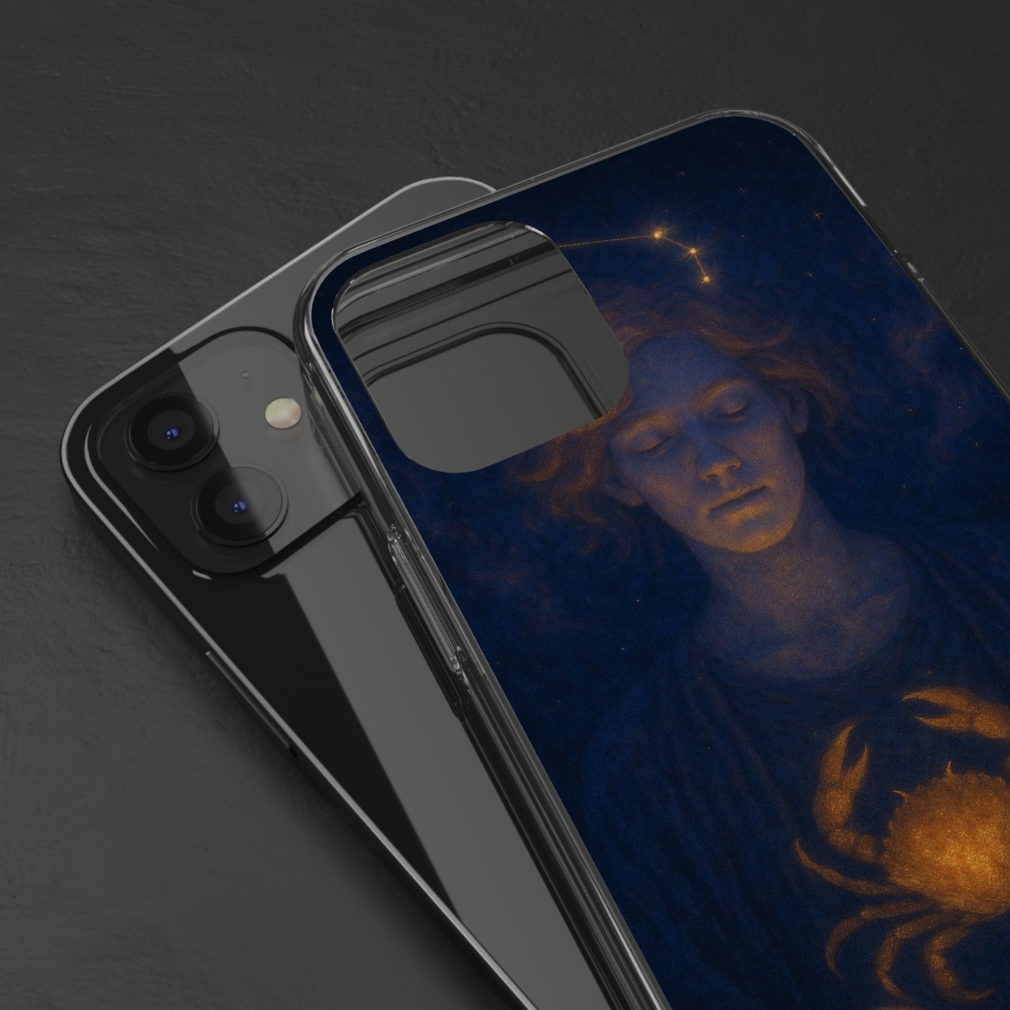 Cancer Zodiac Clear Phone Case — June 21–July 22 Crab Constellation Design