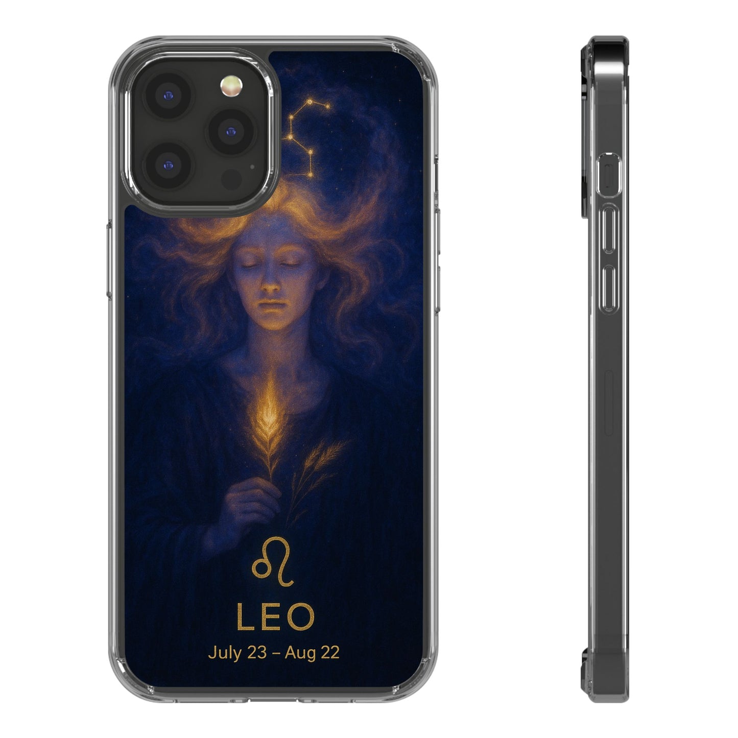 Leo Zodiac Clear Phone Case — Mystical Constellation Design (July 23–Aug 22)