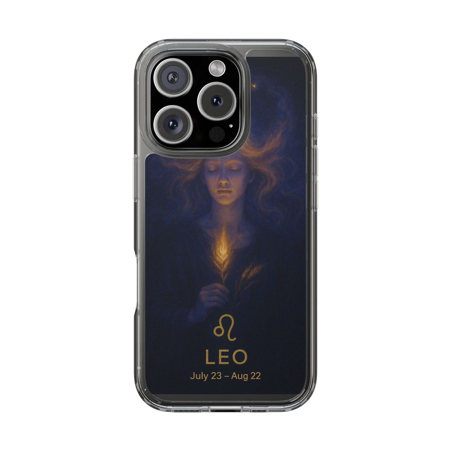 Leo Zodiac Clear Phone Case — Mystical Constellation Design (July 23–Aug 22)