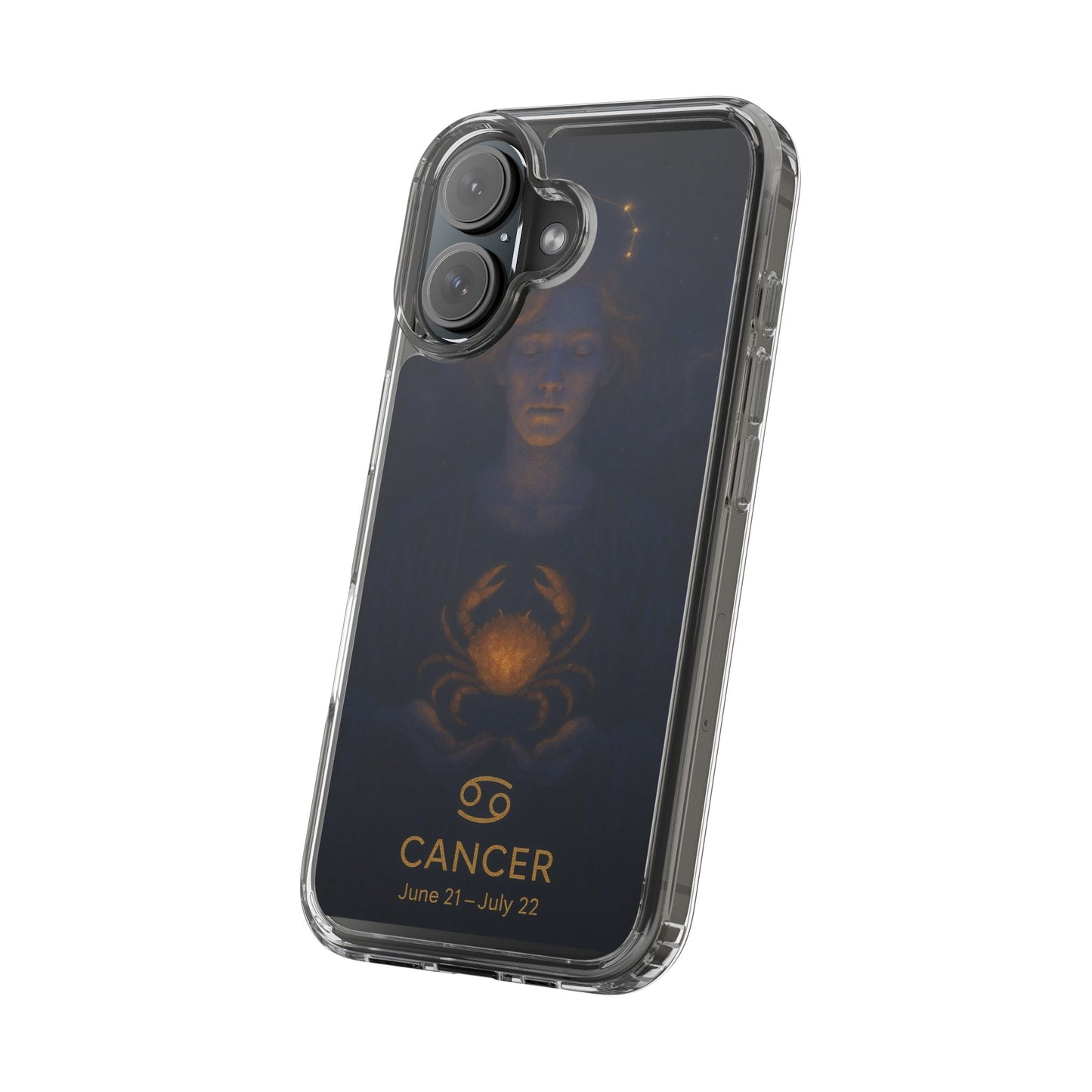 Cancer Zodiac Clear Phone Case — June 21–July 22 Crab Constellation Design