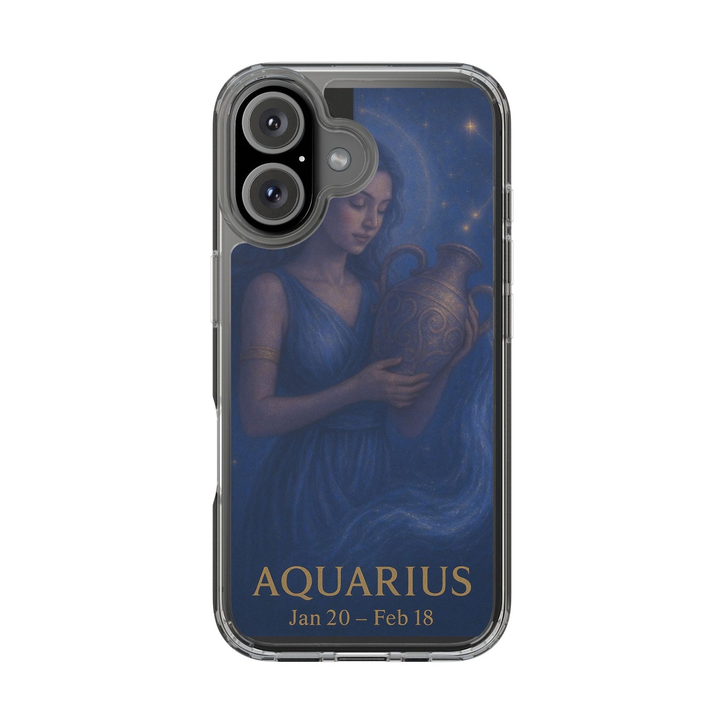 Aquarius Clear Phone Case — Zodiac Jan 20–Feb 18 Astrology Design