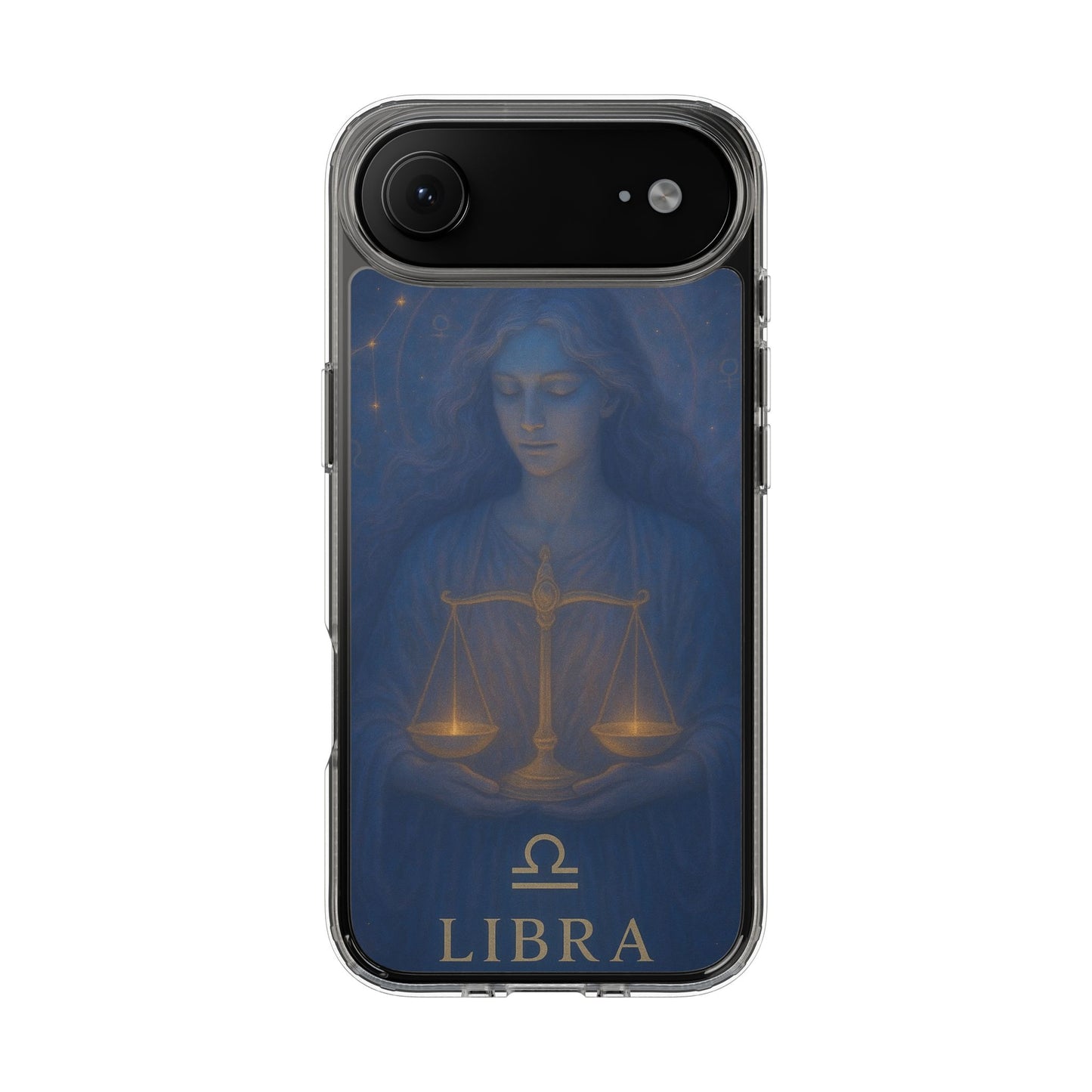 Libra Zodiac Clear Phone Case — Astrological Scales Design (Sep 23–Oct 22)