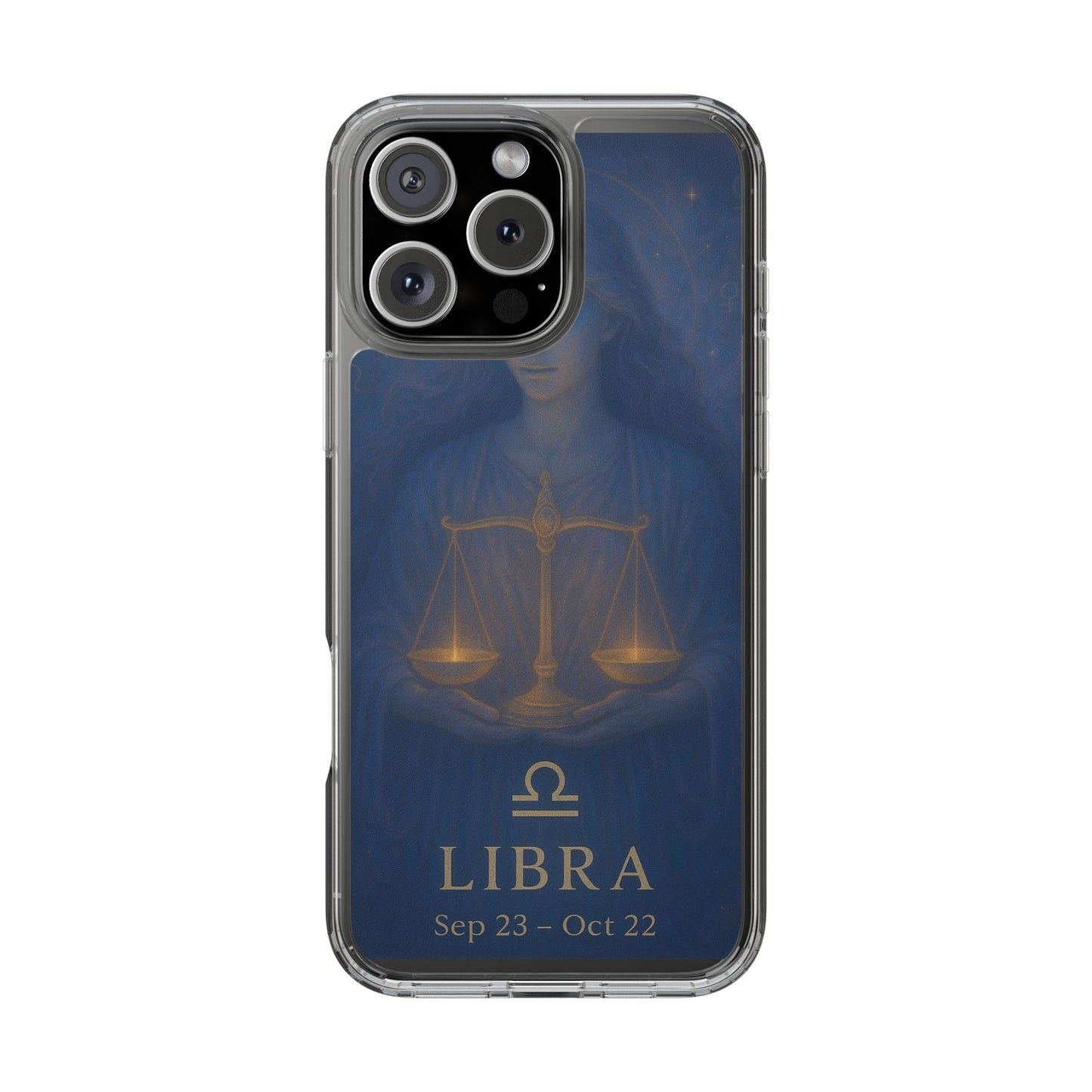 Libra Zodiac Clear Phone Case — Astrological Scales Design (Sep 23–Oct 22)