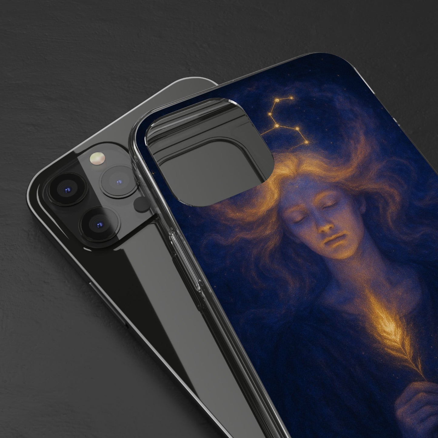 Leo Zodiac Clear Phone Case — Mystical Constellation Design (July 23–Aug 22)