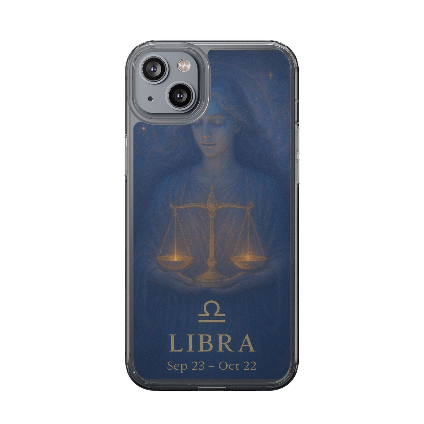Libra Zodiac Clear Phone Case — Astrological Scales Design (Sep 23–Oct 22)