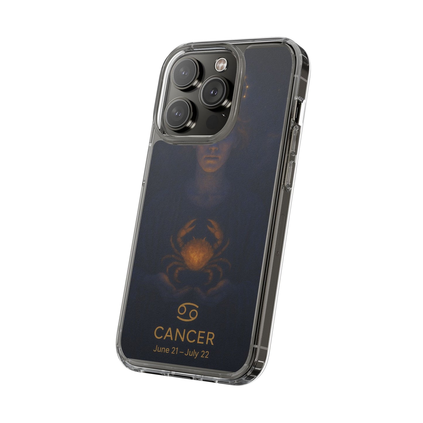 Cancer Zodiac Clear Phone Case — June 21–July 22 Crab Constellation Design