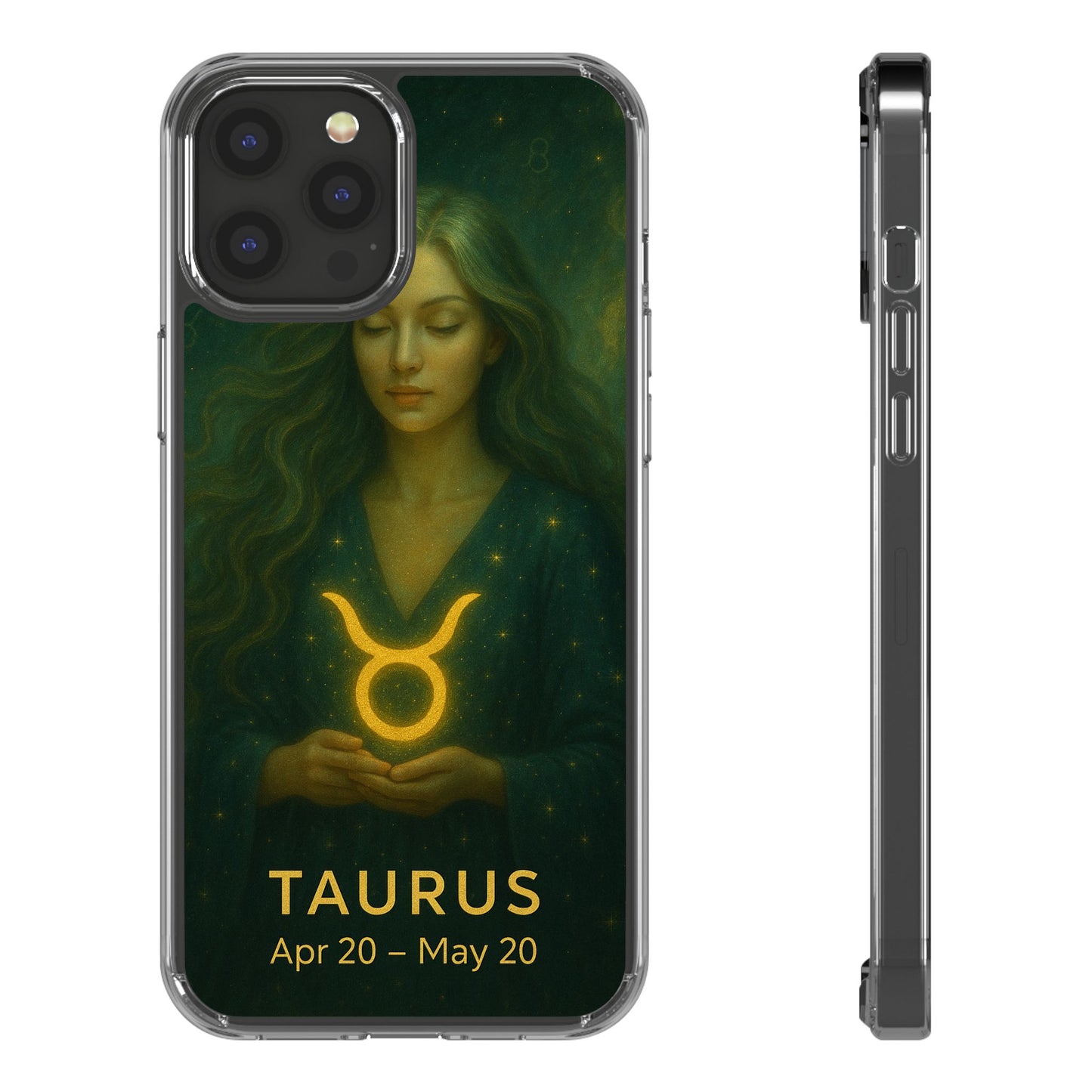 Taurus Clear Phone Case — Zodiac Astrology Design (Apr 20–May 20)