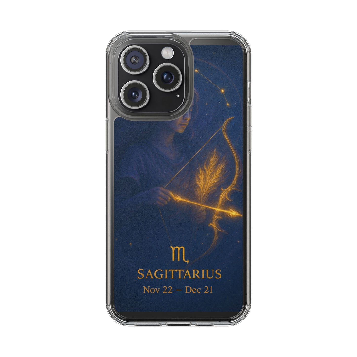 Sagittarius Zodiac Clear Phone Case — Nov 22–Dec 21 Constellation Design
