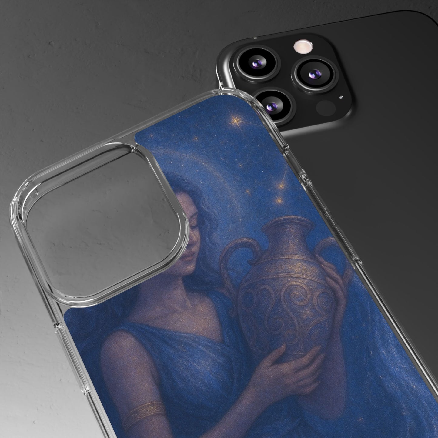 Aquarius Clear Phone Case — Zodiac Jan 20–Feb 18 Astrology Design