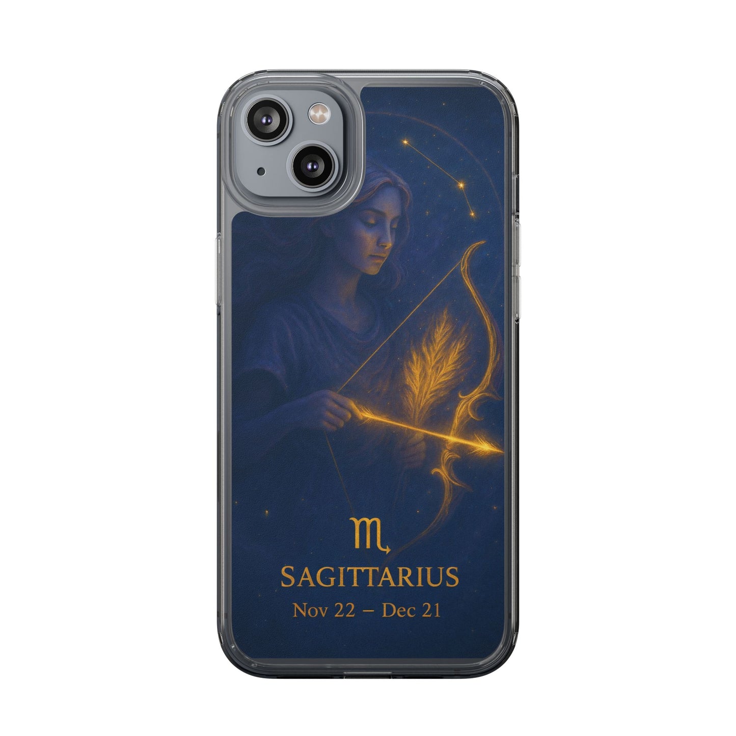 Sagittarius Zodiac Clear Phone Case — Nov 22–Dec 21 Constellation Design