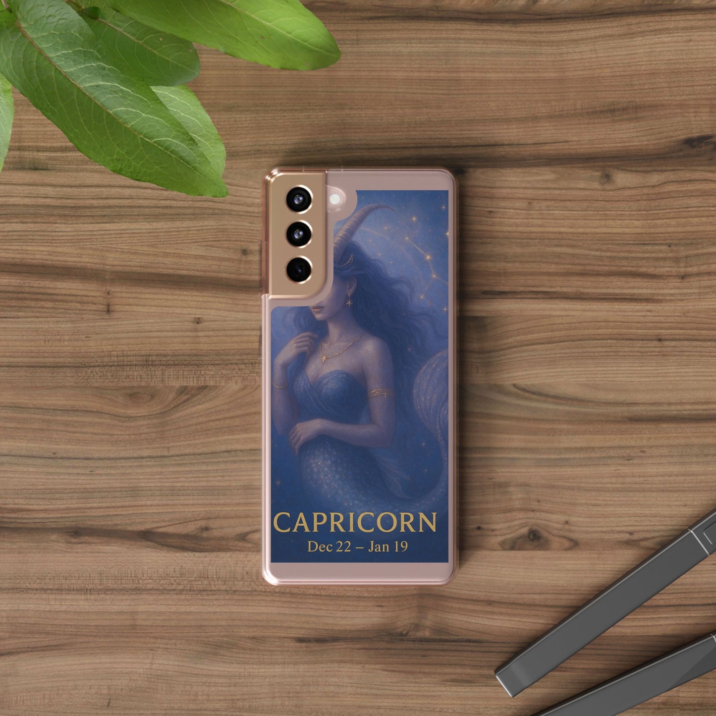 Capricorn Zodiac Clear Phone Case — Dec 22–Jan 19 Astrological Art