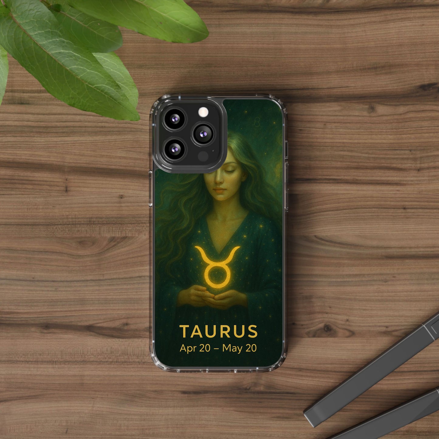 Taurus Clear Phone Case — Zodiac Astrology Design (Apr 20–May 20)
