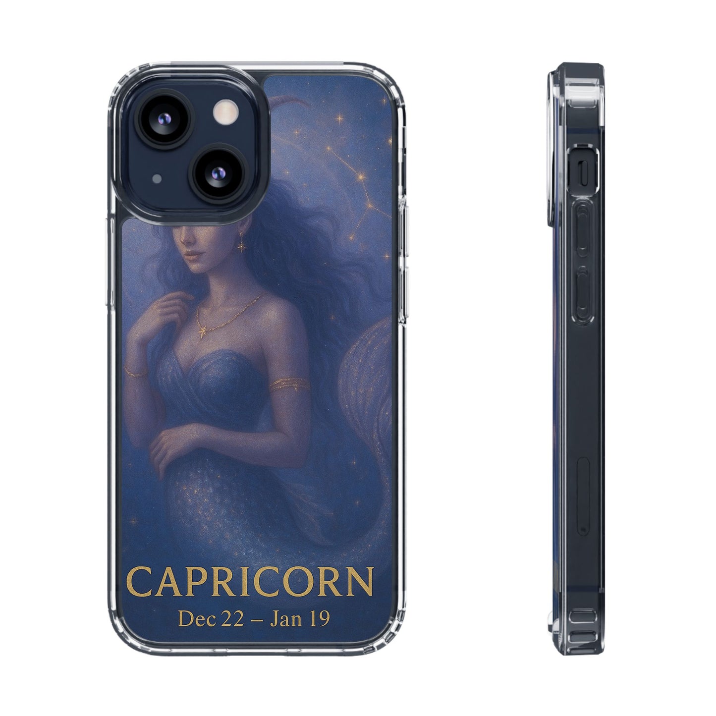Capricorn Zodiac Clear Phone Case — Dec 22–Jan 19 Astrological Art
