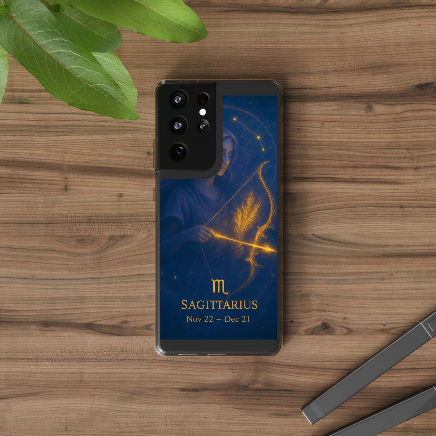 Sagittarius Zodiac Clear Phone Case — Nov 22–Dec 21 Constellation Design