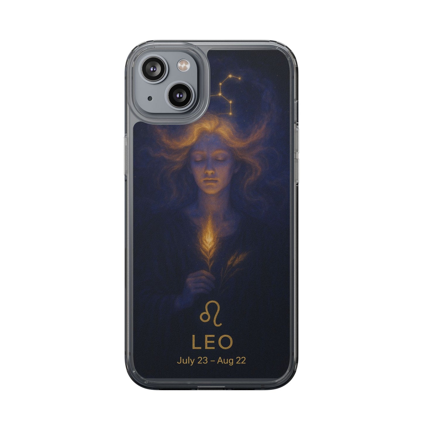 Leo Zodiac Clear Phone Case — Mystical Constellation Design (July 23–Aug 22)
