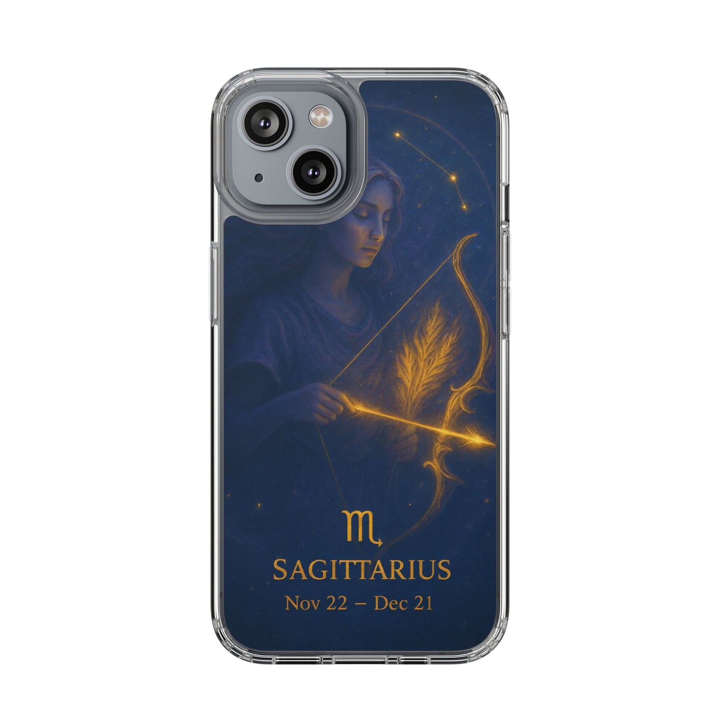 Sagittarius Zodiac Clear Phone Case — Nov 22–Dec 21 Constellation Design