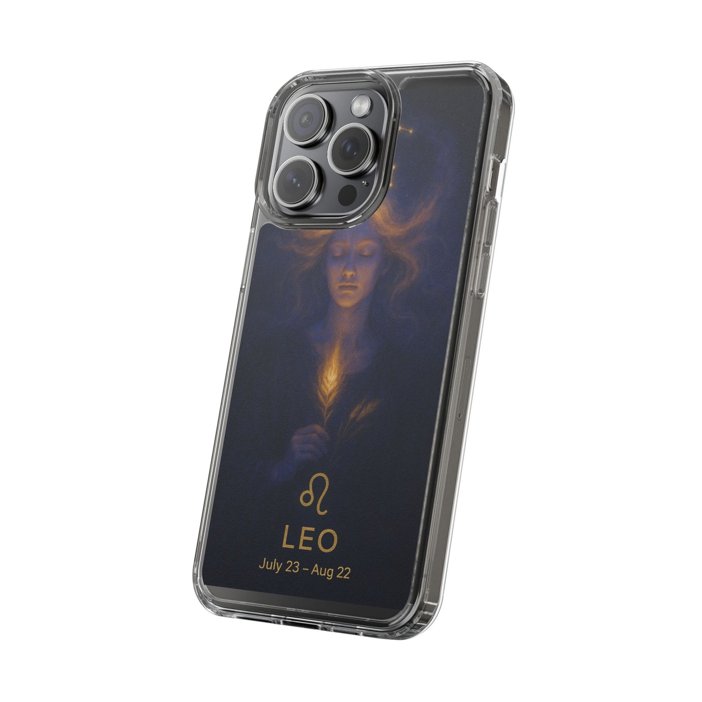 Leo Zodiac Clear Phone Case — Mystical Constellation Design (July 23–Aug 22)