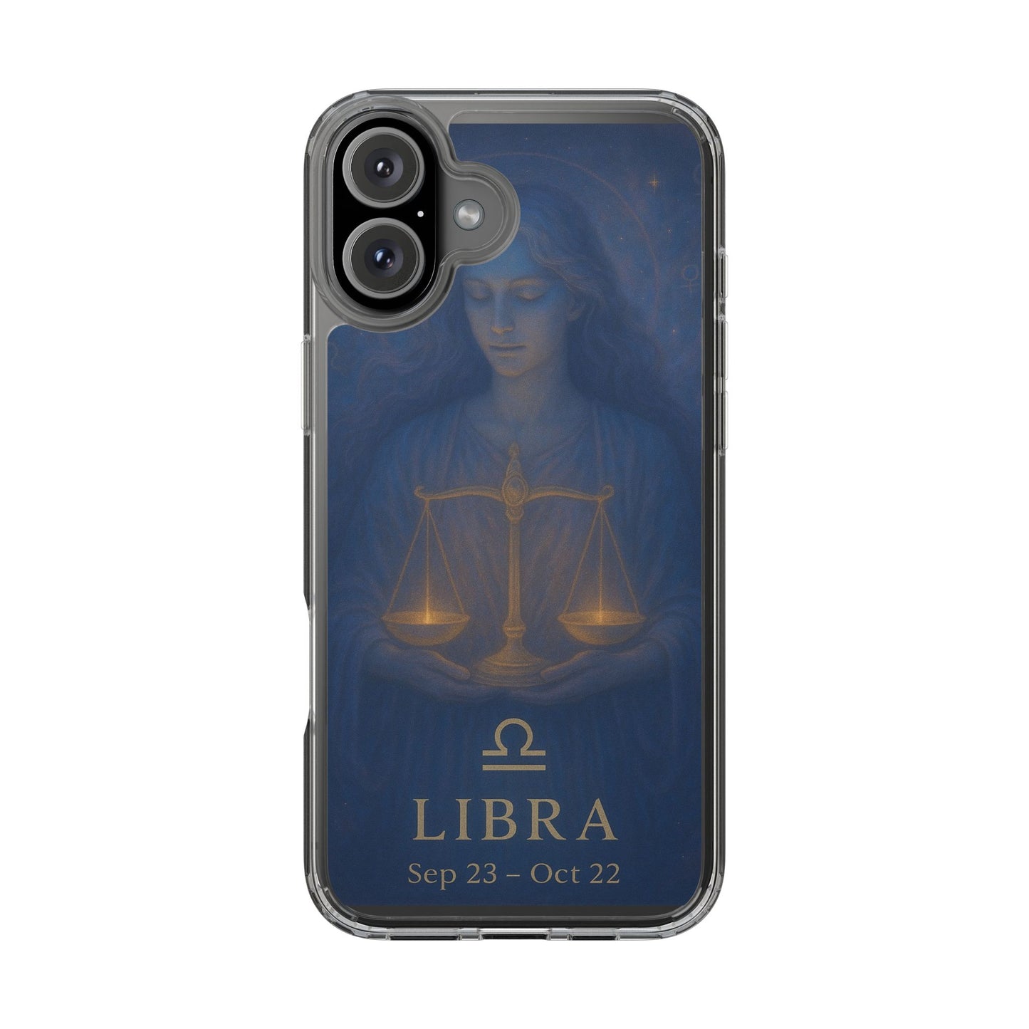 Libra Zodiac Clear Phone Case — Astrological Scales Design (Sep 23–Oct 22)