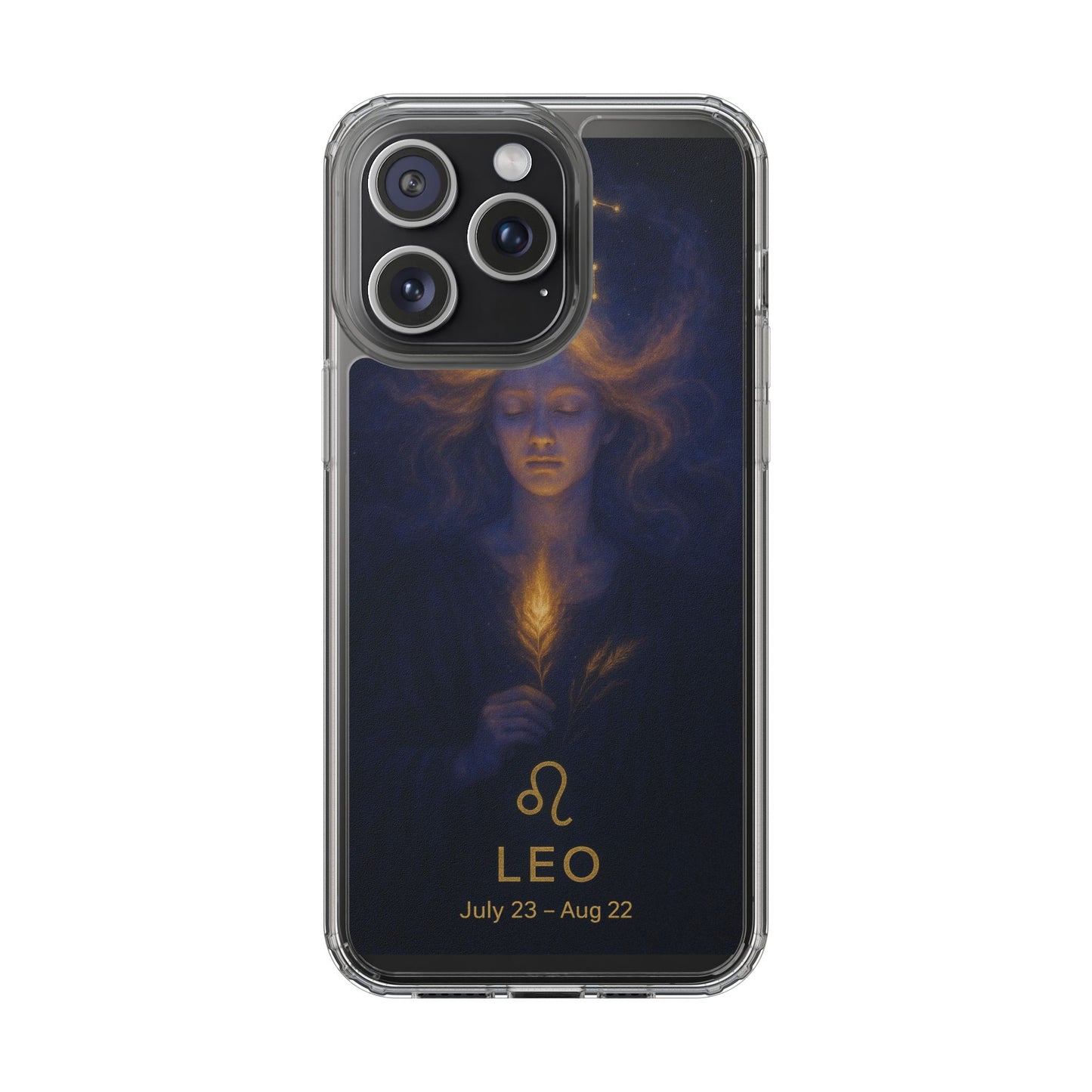 Leo Zodiac Clear Phone Case — Mystical Constellation Design (July 23–Aug 22)